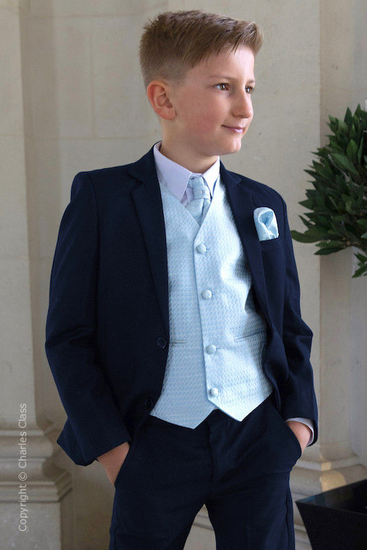 Boys Navy & Blue Diamond Jacket Suit - Freddie